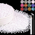 8000PCS 3mm Resin Rhinestones Bulk for Crafting (White), Flatback Bedazzling Crystals for Crafts DIY Nail Decoration, Gems Charms for Tumbler Shoes Clothing Fabric with Pickup Pen and Tweezers