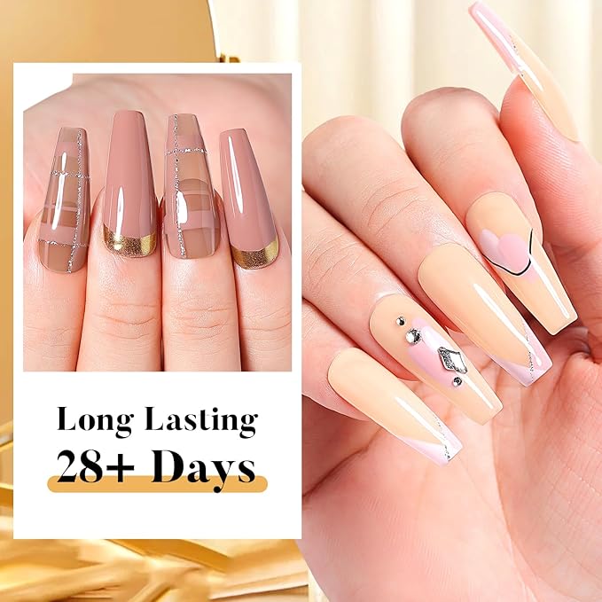 Nicedeco Gel Nail Polish Nail 12 Colors, Hema Free, Cruelty Free, Vegan, Nude Pink U V Gel Manicure Kit DIY Home for Women Girls Kit 4