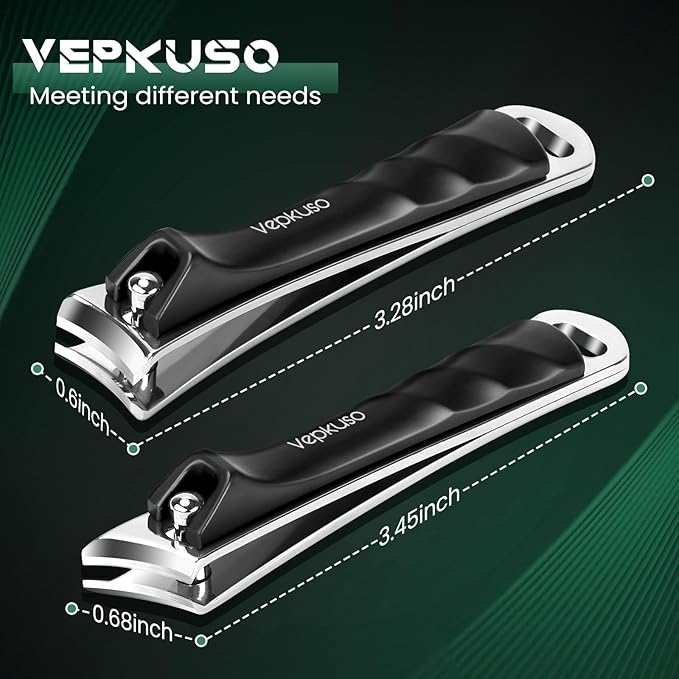 Nail Clippers Set for Men & Women – Professional Toenail Clippers for Thick Ingrown Nails for Seniors, Ultra Sharp Stainless Steel Fingernail Clipper & Nail Cutter, Gift Idea