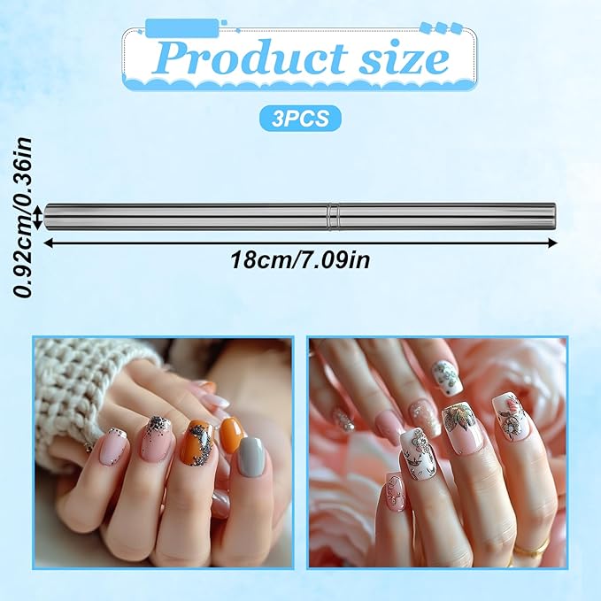 3PCS Clean up Nail Brush, Nail Polish Brush Round/Angled/Flat Acetone Resistant Brushes for Manicure Painting Design Cleaner Remover Tool Professional DIY