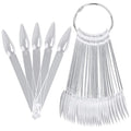 160Pcs Nail Swatch Sticks Stiletto Nail Sample Sticks Clear Nail Color Display Swatches Sticks with Metal Rings