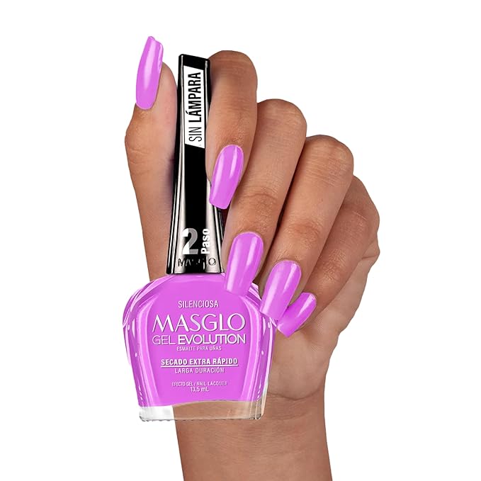 MASGLO Gel Evolution – Nail Polish No UV/LED Lamp Needed, Fast-Drying, 12-Day Wear, 14-Free Formula, High-Gloss Finish, vegan (0.5 oz)