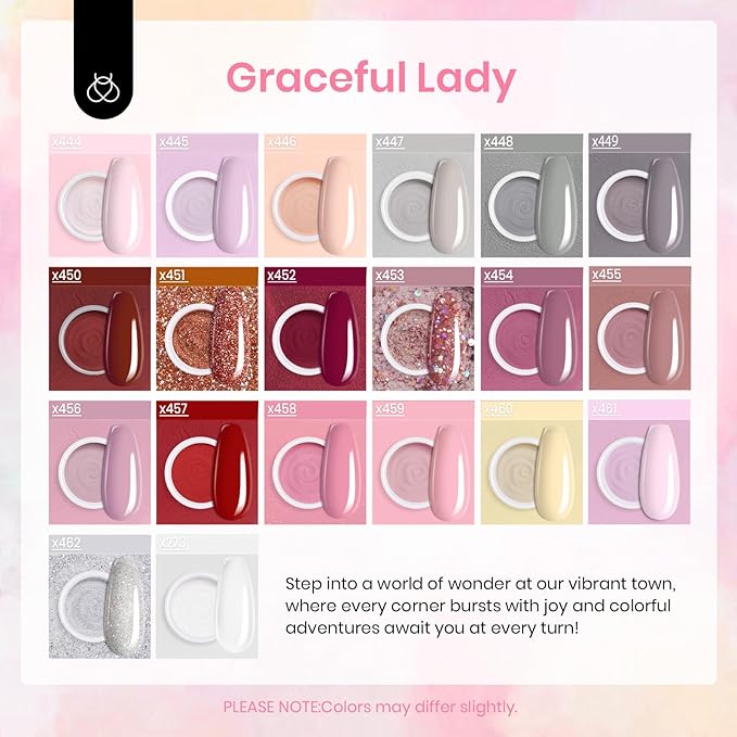 Beetles 36Pcs Dip Powder Nail Kit Starter, 20 Colors Nude Pink Yellow Gray Glitter Burgundy Dipping Powder Set with Base Top Coat Activator Brush Saver for Nail Art Manicure Gift for Women