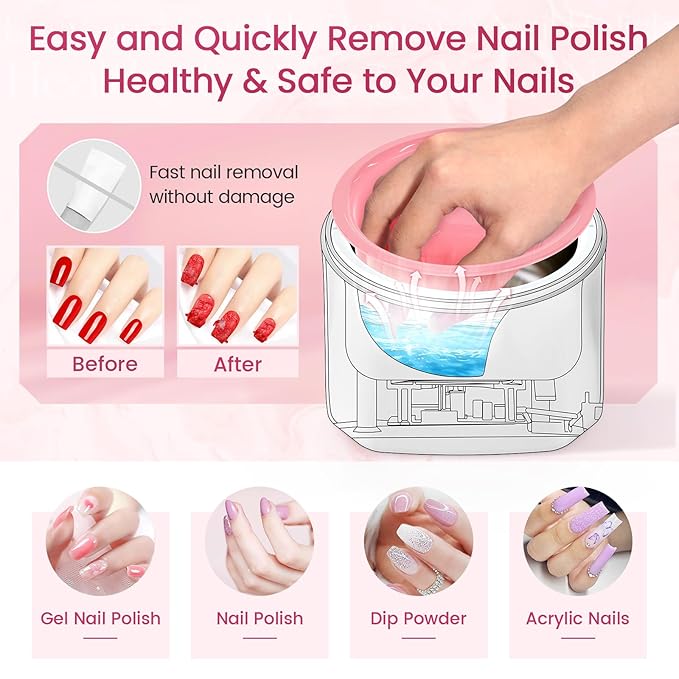 Yokilly Nail Soaking Bowl Heated: 50% Faster Nail Soak off Bowl for Women Nail Beginner - Electric Manicure Nail Bowl for Home Salon (White)