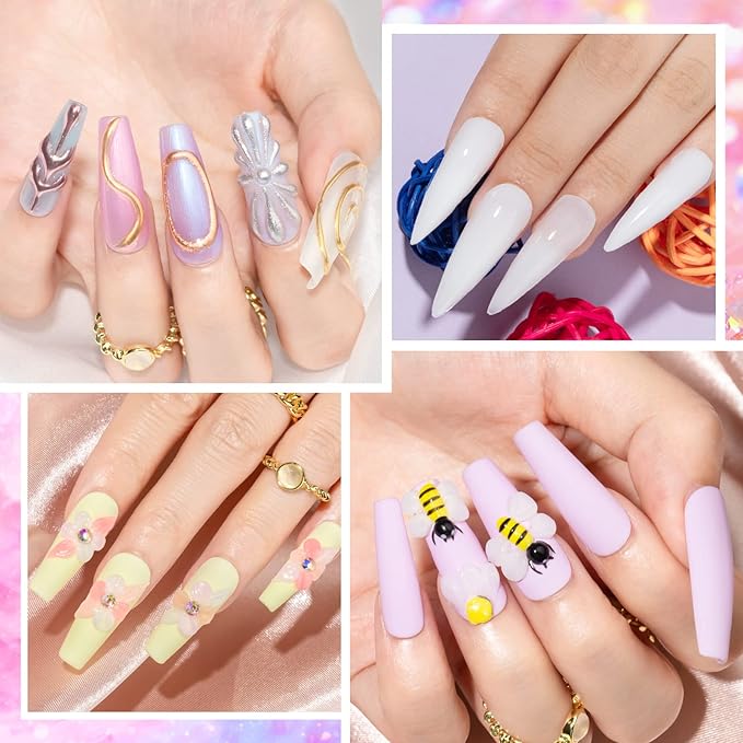 Solid Builder Gel for Nail Extension Non Stick Hand Scupture Hard Gel with Dual Form Nail Brush Tool for Home DIY Manicure 7 Colors 14g(0.49 oz)