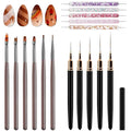 Laza 16pcs Nail Art Brushes, Dotting Tools,Nail Drawing Brush, Nail Art Liner Brushes for Long Lines,Nail Art Tool Set for Salons and Home DIY Manicure Nail Design