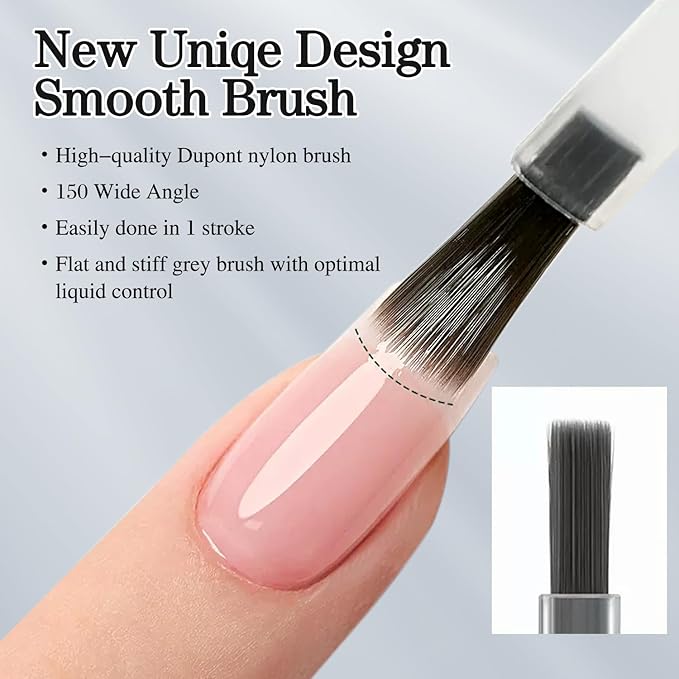 Double Rhythm 0.5Oz Nail Strengthener Rubber Gel Nail Polish 15ml Clear Builder in a Bottle Nail Thickening Extension Hard Structure Gel Glue (Clear 8 in 1-1)