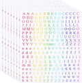 PATIKIL Letter Nail Stickers, 8 Sheet 3D Self-Adhesive English Letter Nail Decals Small Alphabet Art Sticker Metallic Fluorescence Design Manicure for Women DIY Decor, Colorful