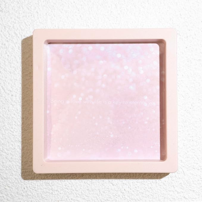 LIGHT RAIN Press on Nail Packaging for Salon - 3.5 x 3.5 X 0.8 Inch 3D Floating Frame, Storage Box Case 24 pcs, Display Card 24 pcs, Pre-cut Double Sided Strong Tape 48 pcs, OPP bag 24 pcs, Pink Color