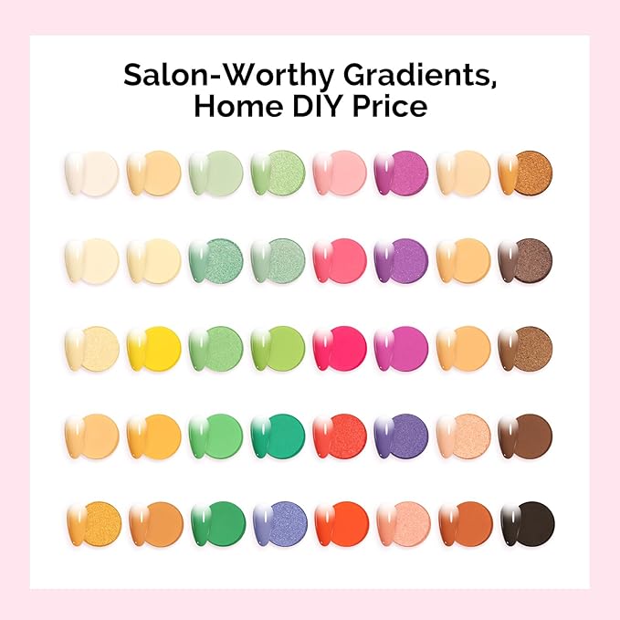 MelodySusie 40 Colors Nail Powder Pigment Kit - Long Lasting for Easy Gradient Ombre Nail Art,Professional DIY Manicure Supplies for Beginners Home Salon Use