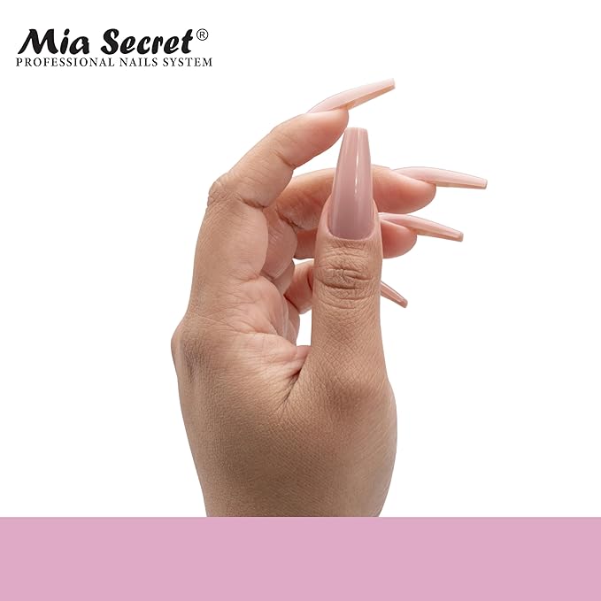 Mia Secret Soak off Soft Gel Nail Tip MADE IN USA for Salon and DIY (Cover Pink, Coffin)