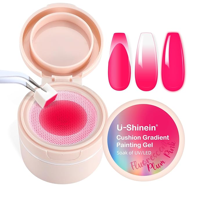 Cushion Gradient Painting Gel, Ombre Nails Aura Nails Full Coverage Precise Control of Each Dip Matte Effect Non-Wipe Long Lasting French Manicure Soak Off UV LED DIY Nail Art (012)