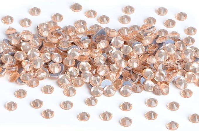 NCB 2880pcs Hotfix Rhinestones Bulk, Clear Rhinestones for Crafts Clothes, Hotfix Crystals DIY Decoration (Golden Champagne, SS16 3.8mm)
