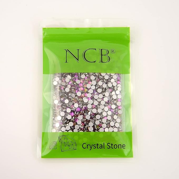 NCB Nancybeads 2000pcs Flatback Round Glass Nail Art Rhinestones Crystal for DIY Making Accessories Shoes, Clothes, Face Art, Bags, Manicure (Golden Rose, SS8 2000pcs)