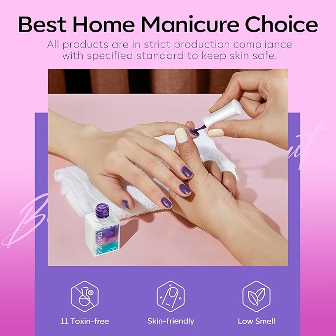 modelones Gel Nail Polish Set, 6 Colors Color Changing Valentine's Day Red Blue Purple Pink Neon Mood Temperature Change Gel Polish Set Soak Off DIY Home Nail Art Gift