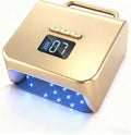 Cordless UV Nail Lamp 220W, Professional LED Nail Lamp with 48 Beads & Touch Display, Rechargeable UV Light for Gel Nails Built-in 3-Timer Modes & Auto Sensor, Fast Curing Nail Dryer (Gold)