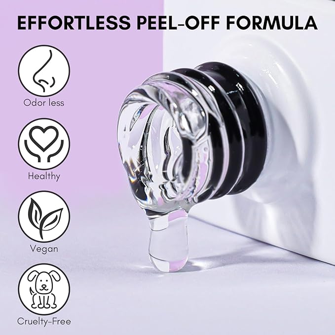 Makartt Peel Off Gel Base Coat 15ml – Clear, Easy Removal Gel Nail Polish Peelable Base for Practice, No Soaking or Filing, Damage-Free for Weak & Thin Nails, UV/LED Lamp Needed, Beginner-Friendly