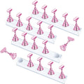 JUSTOTRY 4 Sets Pink Nail Stand for Press on Nails Display, Magnetic Fake Nails Holder for Painting Nails Practices, Beginner Acrylic Nail Art Kit Accessories, Nail Salon Equipment and Decor