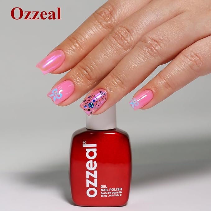 Jelly Gel Nail Polish, Bright Pink Jelly Nail Polish Gel Translucent Spring Summer Sheer Nail Gel Polish Soak off UV LED for Nail Art DIY Manicure 0.5 Fl Oz