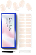 Semi Cured Gel Nail Strips - UV Light Gel Nail Stickers - 20 Long Lasting Salon Quality Wraps (Pearl Pink)
