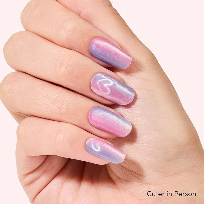 Dashing Diva Glaze Nail Strip Duo - Cosmic Hearts Collection - It's Science, Duh & He's Cuter In Person - Long Lasting, Chip Resistant, Semi-Cured Gel Nail Strips - Contains 2 Colors