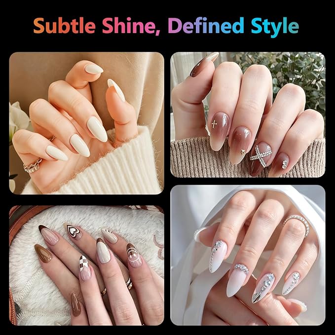 MissCheering Short Almond Nail Tips, 300pcs 15 Sizes Pre-Buffed for Flat Nail Beds, Natural Looking Fake Nails, Low Profile Press Ons for Office Work, Typing, Active Lifestyle & Travel Manicure Kit