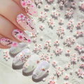 5D Embossed Flower Nail Art Stickers Cherry Blossoms Nails Decals White Pink Sakura Floral Nail Stickers Spring Summer Nails Design Flower Supplies for Women DIY Manicure Decoration Accessories 1Pcs