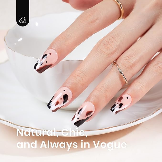 Beetles Gel Nail Tips 510Pcs 15 Sizes Short Coffin Acrylic Nail Kit Clear Nail Tips 5 in 1 Nail Glue Base Gel and Uv Led Lamp Easy DIY Press on Nails Extension Set for Women