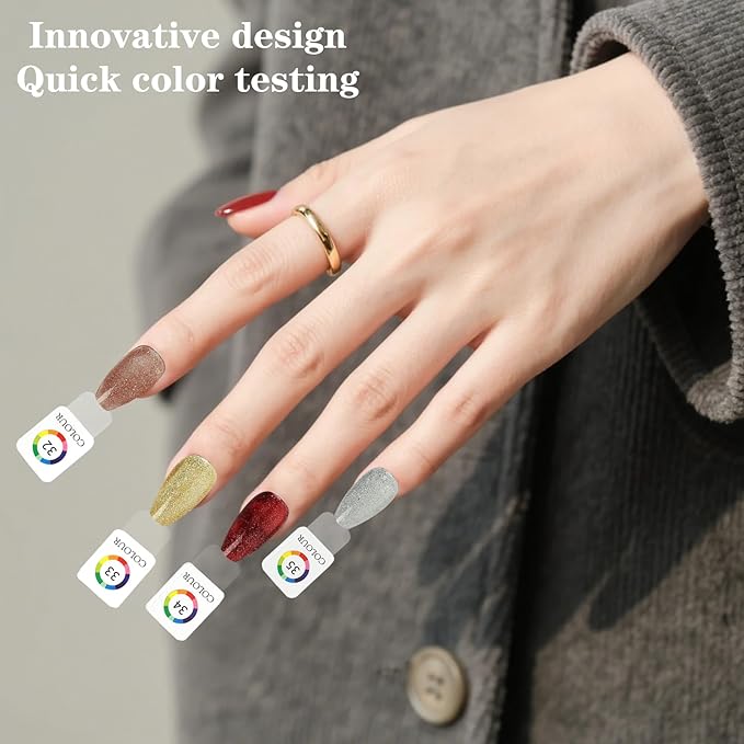144 Magnetic Nail Color Book,Leather Magnetic Color Display Book with 144PCS Magnetic Tips & 1-240 Number Labels,Perfect for Nail Polish Nails Art Design(White)