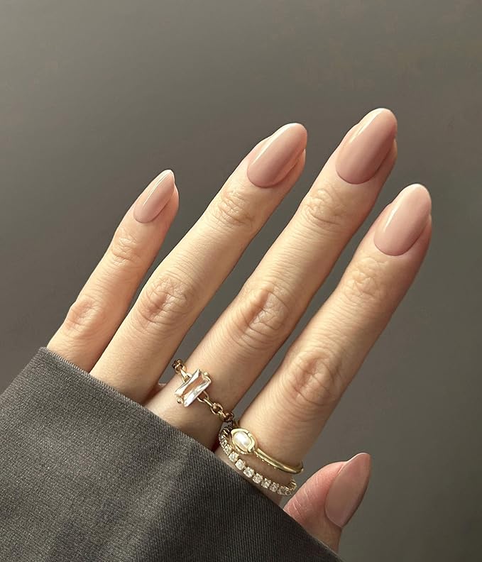 Nail Polish Strips (No UV Lamp Needed) - 22 Pcs Salon Quality Gel Nail Stickers - Long Lasting Wraps (Light Chestnut Brown)
