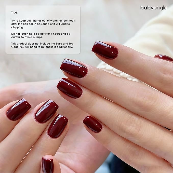 Nail Polish Wine Red, 14 ML Quick Dry Dark Red Nail Polish for Nail Art DIY Manicure at Home, Chip Resistant Nail Lacquer for Nail Art Varnish, Long Lasting, BOG116