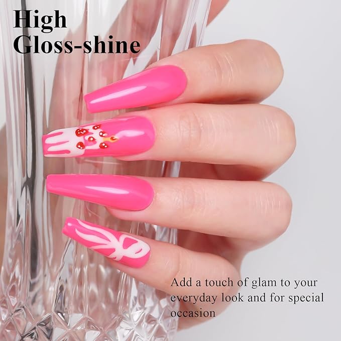 Imtiti 10ml Fuchsia Gel Nail Polish Long Lasting Soak Off UV Led Summer Gel Polish Salon DIY at Home Gift for Women 1Pcs