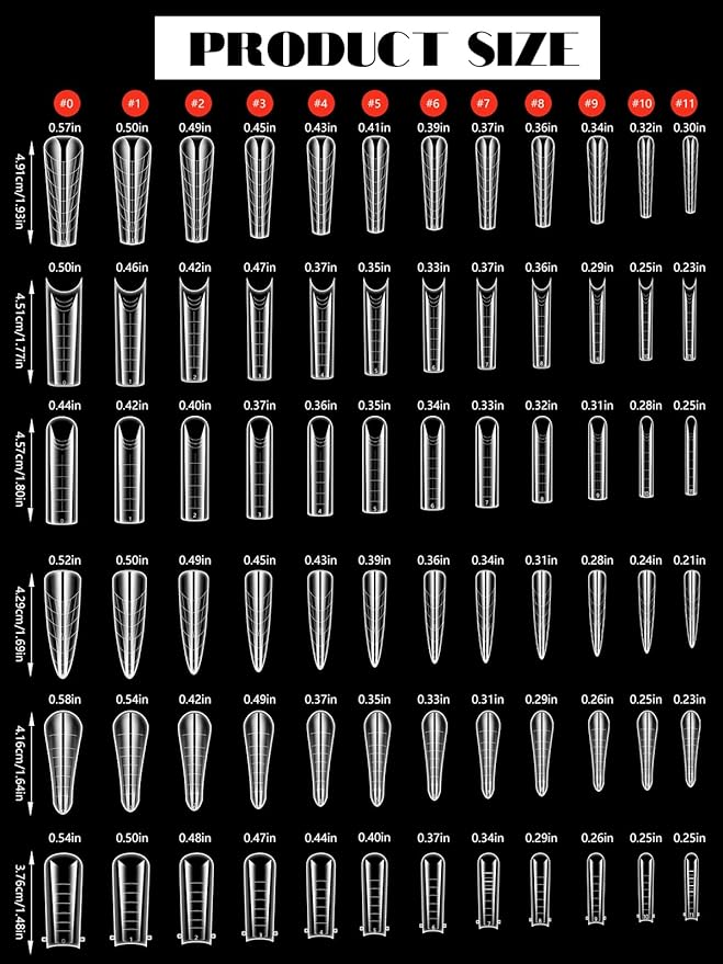 EBANKU Dual Forms for Poly Nail Gel 288PCS Dual Nail Forms Molds Stiletto Coffin Ballerina Acrylic Nail Tips 12 Shapes for Builder Gel Manicure Nail Art Design Salon DIY at Home