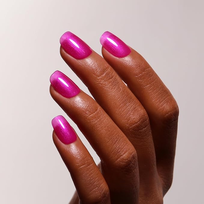 Pearl Gel Nail Polish - Hot Pink Glitter Pearl Gel Nail Polish Sparkle Shimmer DIY Manicure 15ML
