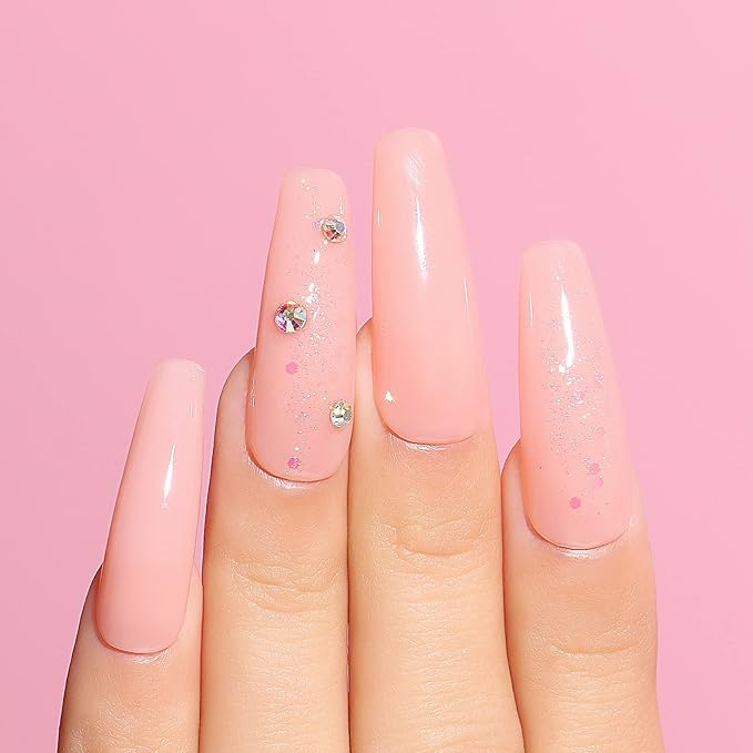 AIMEILI Hema Free Rubber Base Gel For Nails, Soak Off U V LED Clear Sheer Gel Nail Polish, 4 in 1 Nail Strengthen/Enhance/Base Coat/Color Set Of 6pcs X 10ml - Kit 45
