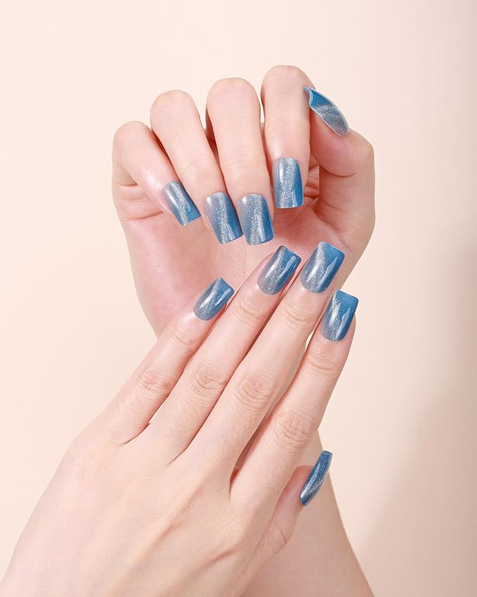 Semi Cured Gel Nail Strips - 20pcs Glaze Gel Stickers, Salon Quality DIY Wraps, Easy to Apply, UV Light Required