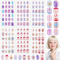 144 Pcs Press on Nails for Girls, Stick On Nails for Kids Short Acrylic Fake Nails Cute Nails Art Stuff for Little Girl 8-10