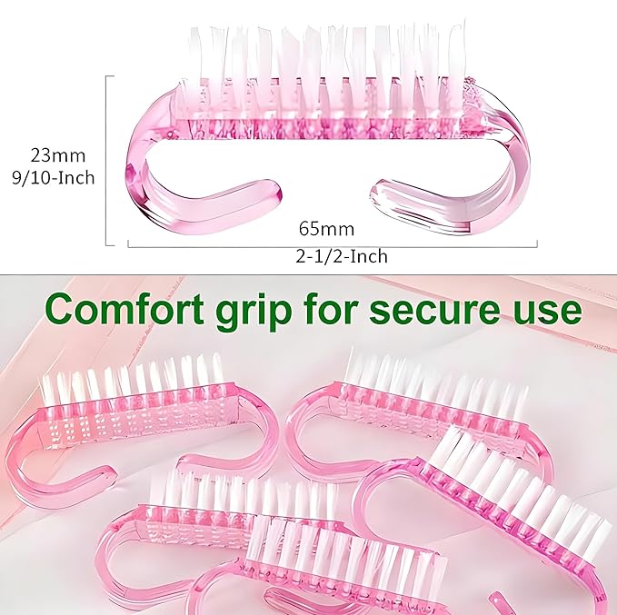 24-Pack Handle Grip Nail Brush(assorted color), Fingernail Scrub Cleaning Brushes for Toes and Nails Cleaner, Pedicure Brushes for Men and Women
