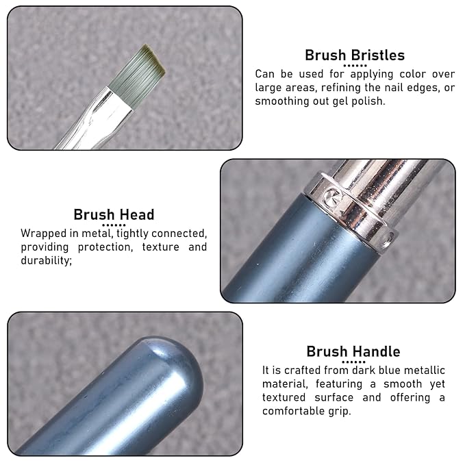 DANNEASY Nail Art Brushes for Gel Polish, Angled Nail Polish Clean Up Brushes For Cleaning Polish Mistakes on the Cuticles, Gel Nails Art Brush Design Tools Acrylic Manicure Brushes