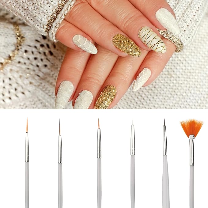 GREEN FABWOOD 15pcs Nail Art Painting Pen Brush
