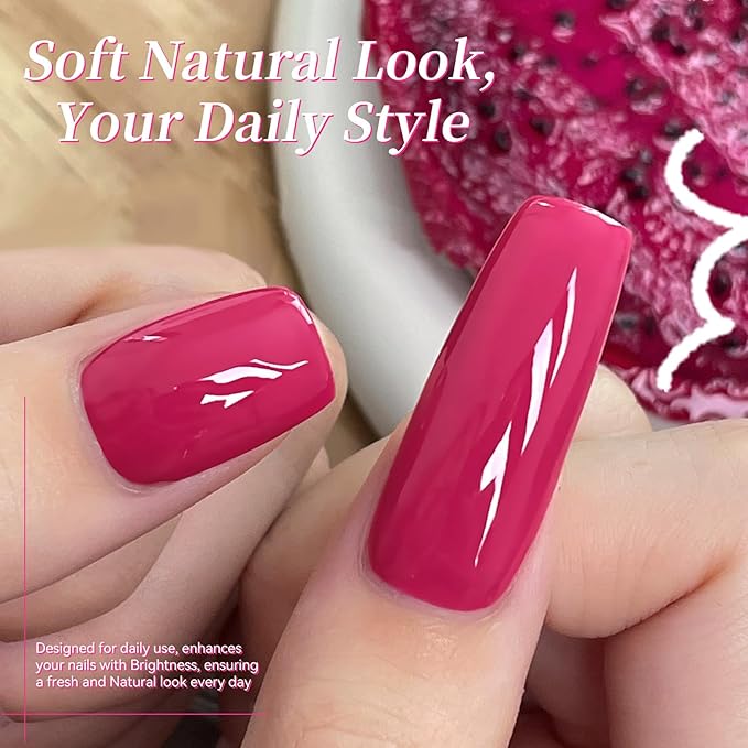 BORN PRETTY Pink Gel Nail Polish Set 6 Colors,Valentine's Day Gift From Light Pink to Bright Neon Hot Pink Sweet Lovely Red Color Gel Polish Kit for Salon Manicure and Nail Art DIY at Home