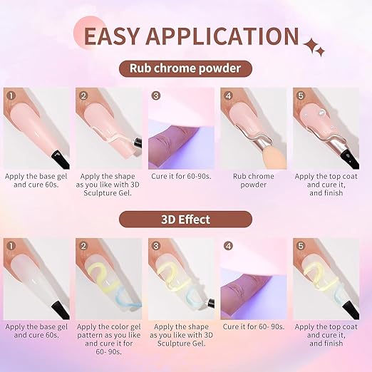 30g 3D Nail Gel Sculpting Gel Nail Art Glue for Nail Art Designs DIY Nail Craving Molding Gel for 3D Gel Nail Art Polish Painting Drawing Gel Sculpture Gel Nail Decoration Manicure Clear
