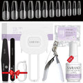 SAVILAND Gel Nail Kit - Starter Gel Nail Kit With Upgraded Nail Lamp Nail Extension Set 500 Pcs Long Coffin Nail Tips and 0.5oz Super Strong Nail Glue Gels Acrylic Nail Kit Easy Nail Art Home Salon