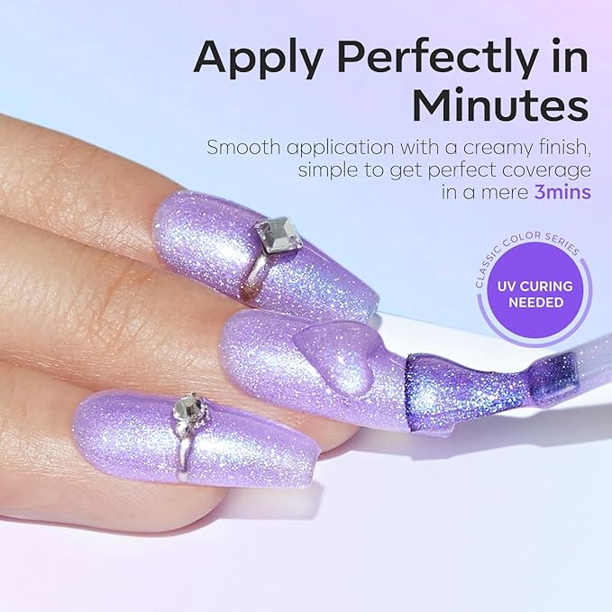 modelones Gel Nail Polish Set- 6 Colors 2026 Easter Chameleon Aurora Shimmer Glitter Gel Polish Kit Blue Green Purple Nail Gel Polish Soak Off LED Nail Lamp Nail Art Gel Kit DIY Salon Gift