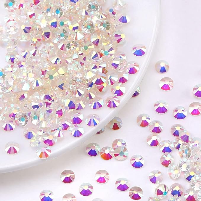 Novani Rhinestones 3000Pcs Flatback Crystal Round Loose Gemstones Glass Rhinestones for Crafts Makeup Nail Art Clothes Shoes DIY Decorations(SS10, 2.7-2.9mm,Transparent)