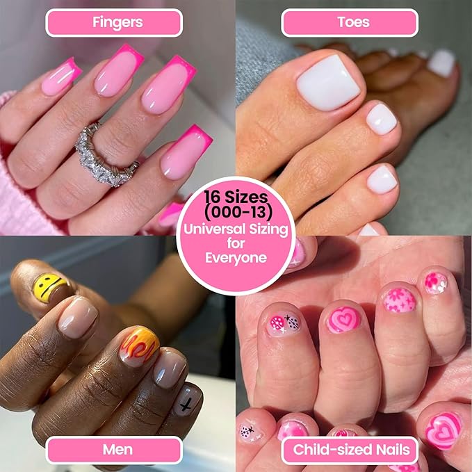 Poly Gel Nail Kit For Toes and Fingers,GlimightyX Straight Flat Dual Forms Reusable for Polygel,Pre-etched No-file Needed, 16 Sizes,with 1.35oz Nail Slip Solution, Dual-Ended Brush,Nail File &5 Clips