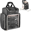 JEWHITENY Extra Large PU Nail Polish Organizer: Holds 126 Bottles (15ml), Nail Kit Store Bag with 3 Removable Case,Shoulder straps, Handle, Luggage Straps,Portable Nail Storage Travel Bag for Nail Pro