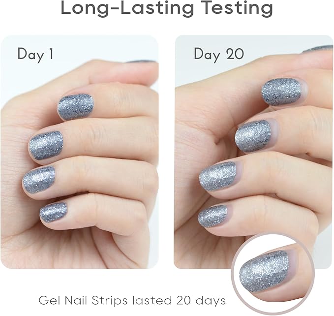 Semi Cured Gel Nail Strips - UV Light Gel Nail Stickers - 20 Long Lasting Salon Quality Wraps (Cherished Light Pink)