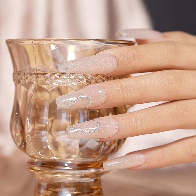 RARJSM Nude Ivory Pink Rubber Base Gel Nail Polish Rainbow Glitter Sheer Pink Rubber Base for Nails Iridescent Brush on Quick Extend Builder Hard Gel Soak Off Curing Requires 15ml French Manicure