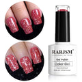RARJSM Reflective Glitter Gel Polish Red,Glitter Gel Nail Polish Red 7.5ml Holographic Rainbow Iridescent Shimmer L E D U V Soak Off Sparkle Diamond Gelpolish Nail Art Manicure Salon DIY at Home 1pcs